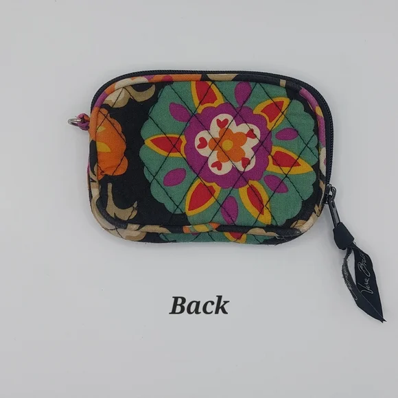 Vera Bradley Retired 2007 Quilted Suzani Single Pouch Zip Wallet With Pocket - Picture 7 of 11